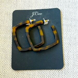 tortoise shell patterned square hoop earrings